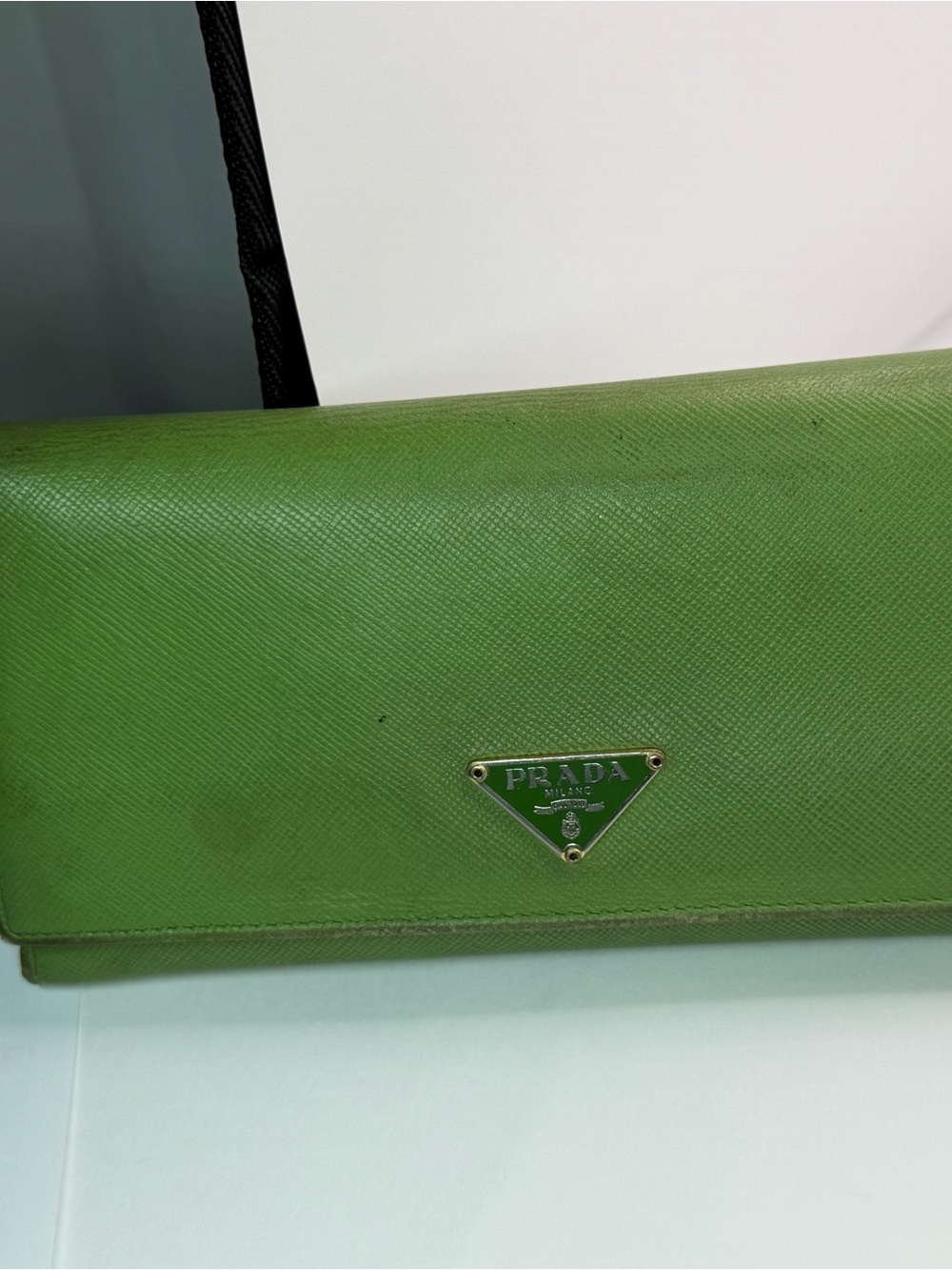 Prada Green Saffiano Continental Wallet 1M1132